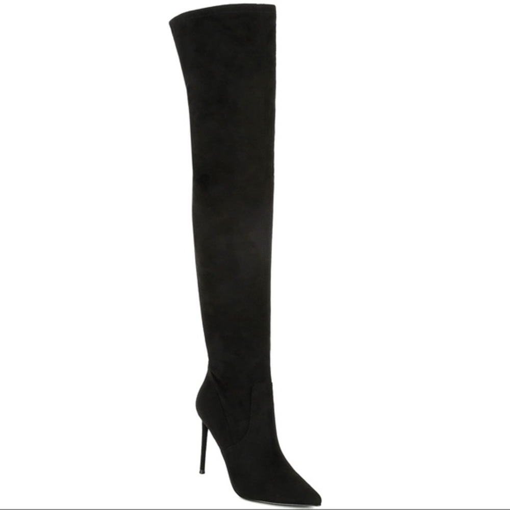 Steve Madden Women’s Viktory Black Microsuede Over The Knee Boots Womens Size 10